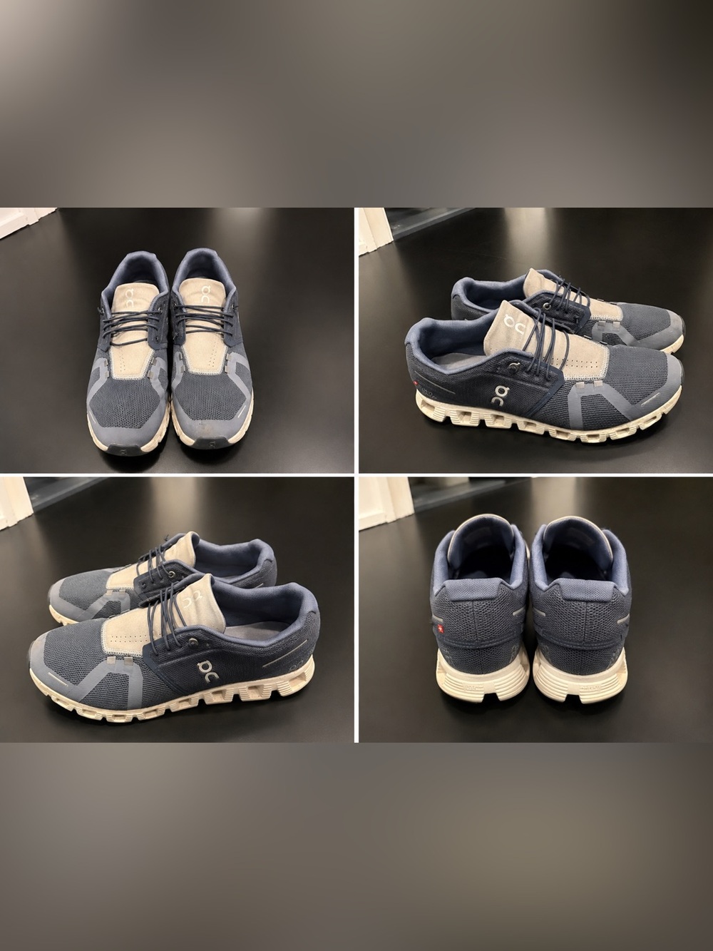 On Running Men's Navy and Beige Cloud Sneakers - Picture 1 of 1